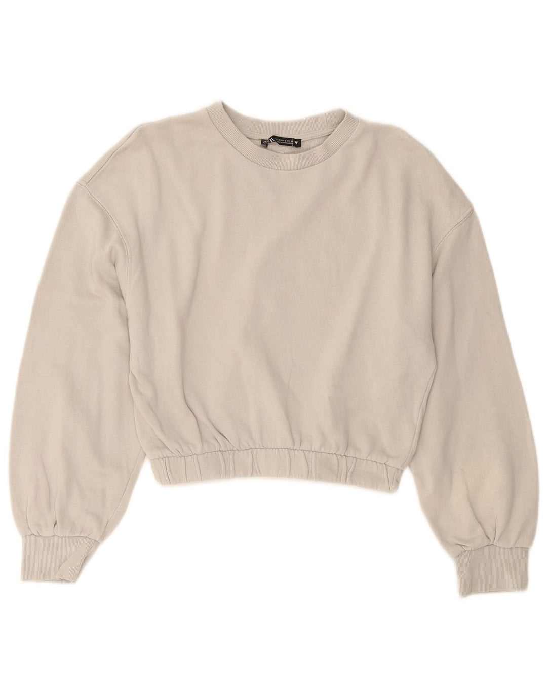 Bluza damska Zara Crop Sweter UK 10 Small, szara bawełna