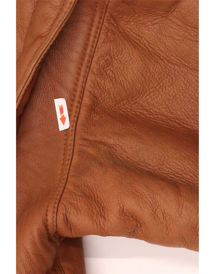 Vintage męska kurtka shearling IT 48 średni brąz