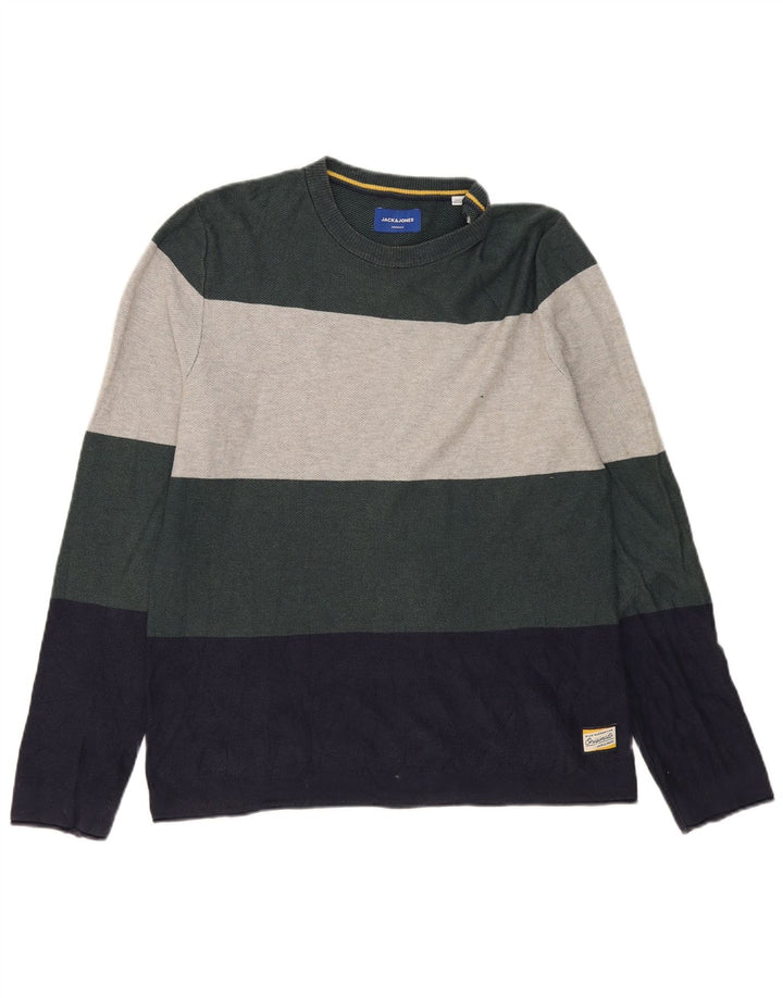 Męski top Jack & Jones z długim rękawem, dużą, wielobarwną bawełną w paski