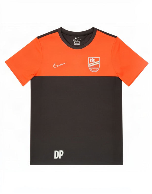 Męski T-shirt Nike Dri Fit z grafiką, duży szary poliester z blokami kolorów