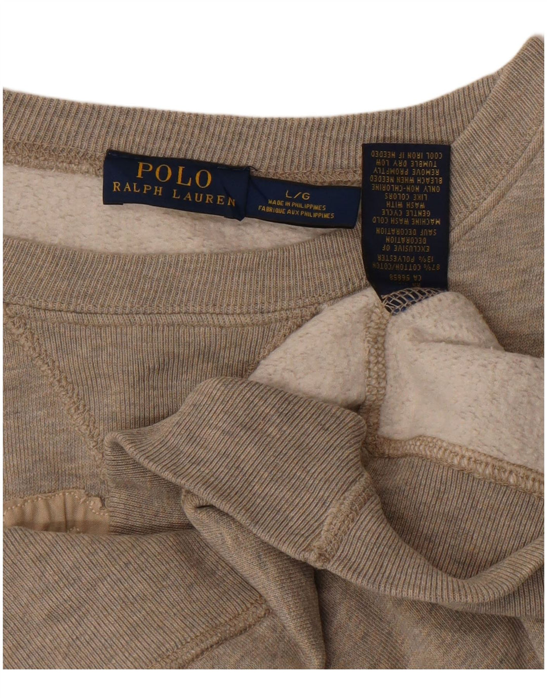 Damska bluza POLO RALPH LAUREN z grafiką, UK 16, duża, szara bawełna