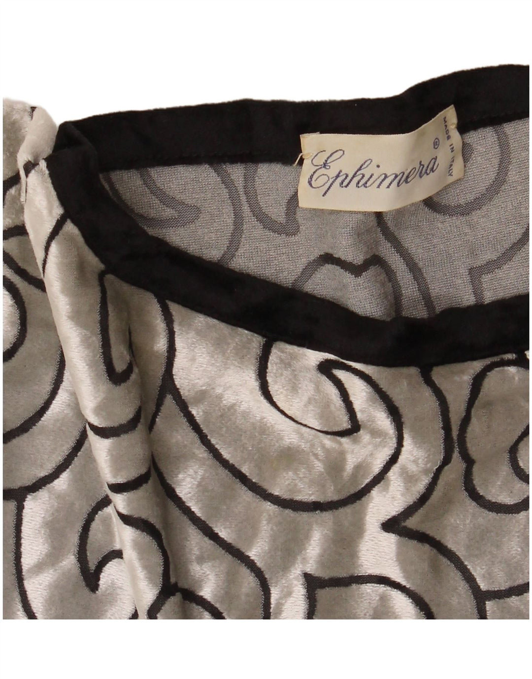 VINTAGE Damska tunika Batwing Velvet UK 22 3XL srebrna geometryczna wiskoza