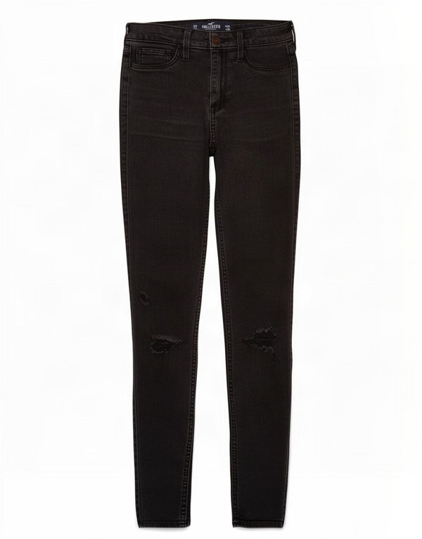 Damskie legginsy Hollister w trudnej sytuacji, obcisłe dżinsy rurki US 0 XS W24 L28 czarne