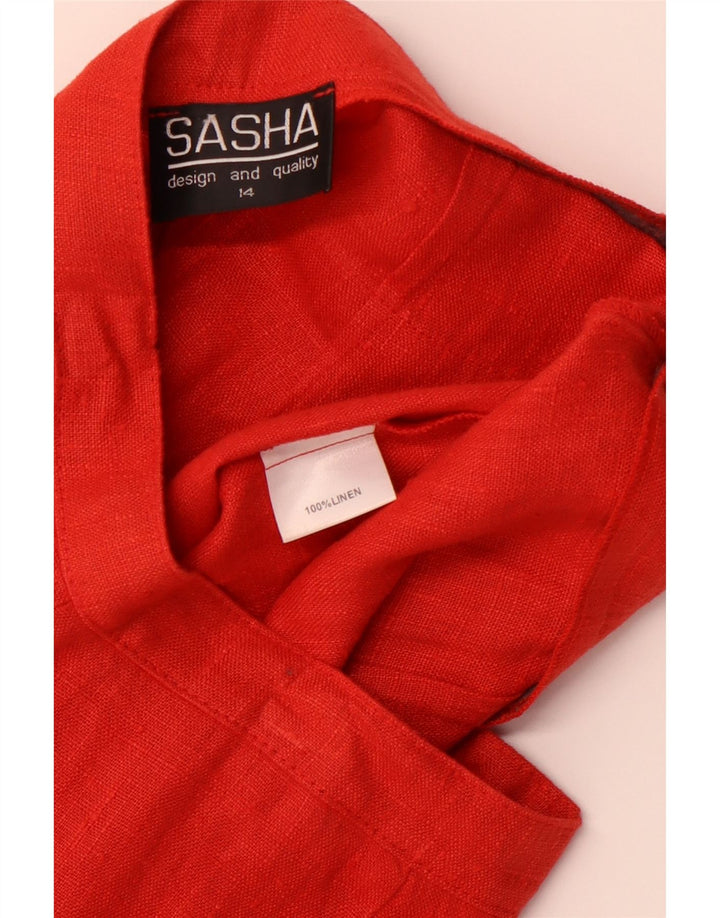 Damskie spodnie typu casual Bootcut SASHA UK 14 Medium W30 L29 Czerwone lniane