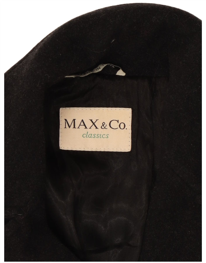 Max & Co. Damski płaszcz oversize z podwójnymi piersiami UK 10, mały, czarny, wełniany