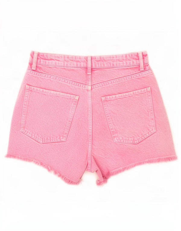 Damskie spodenki jeansowe Zara z wysokim stanem EU 34 2XS W24 Różowa bawełna