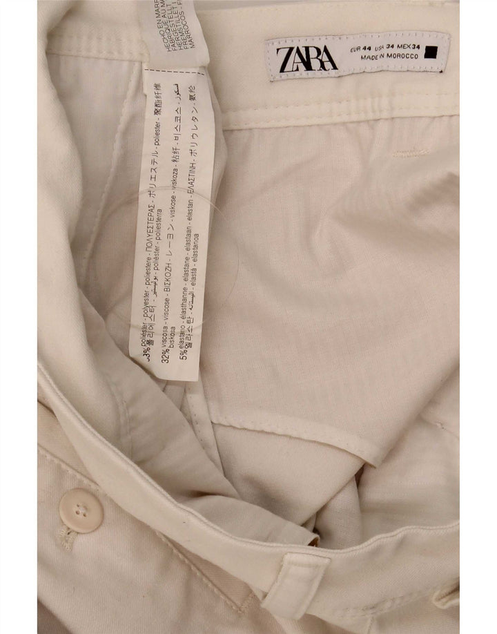 Męskie spodnie chino Zara EU 44 Large W34 L30 Biały poliester