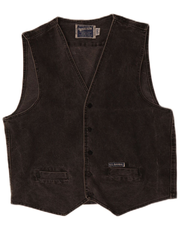 Damska kamizelka sztruksowa VINTAGE UK 18 XL, szara bawełna