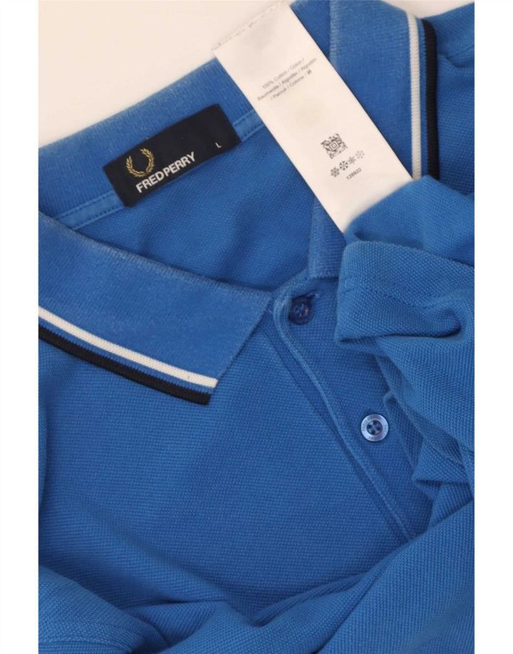 Męska koszulka polo Fred Perry, duża, niebieska, bawełniana w paski
