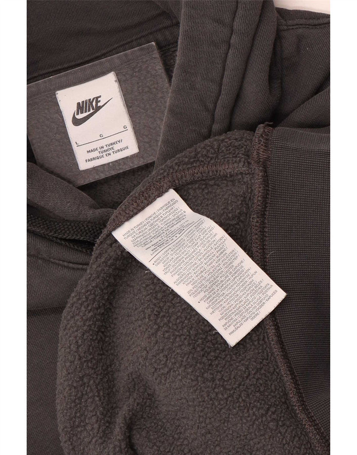 Męski sweter z kapturem Nike z grafiką, duży, szary, bawełniany