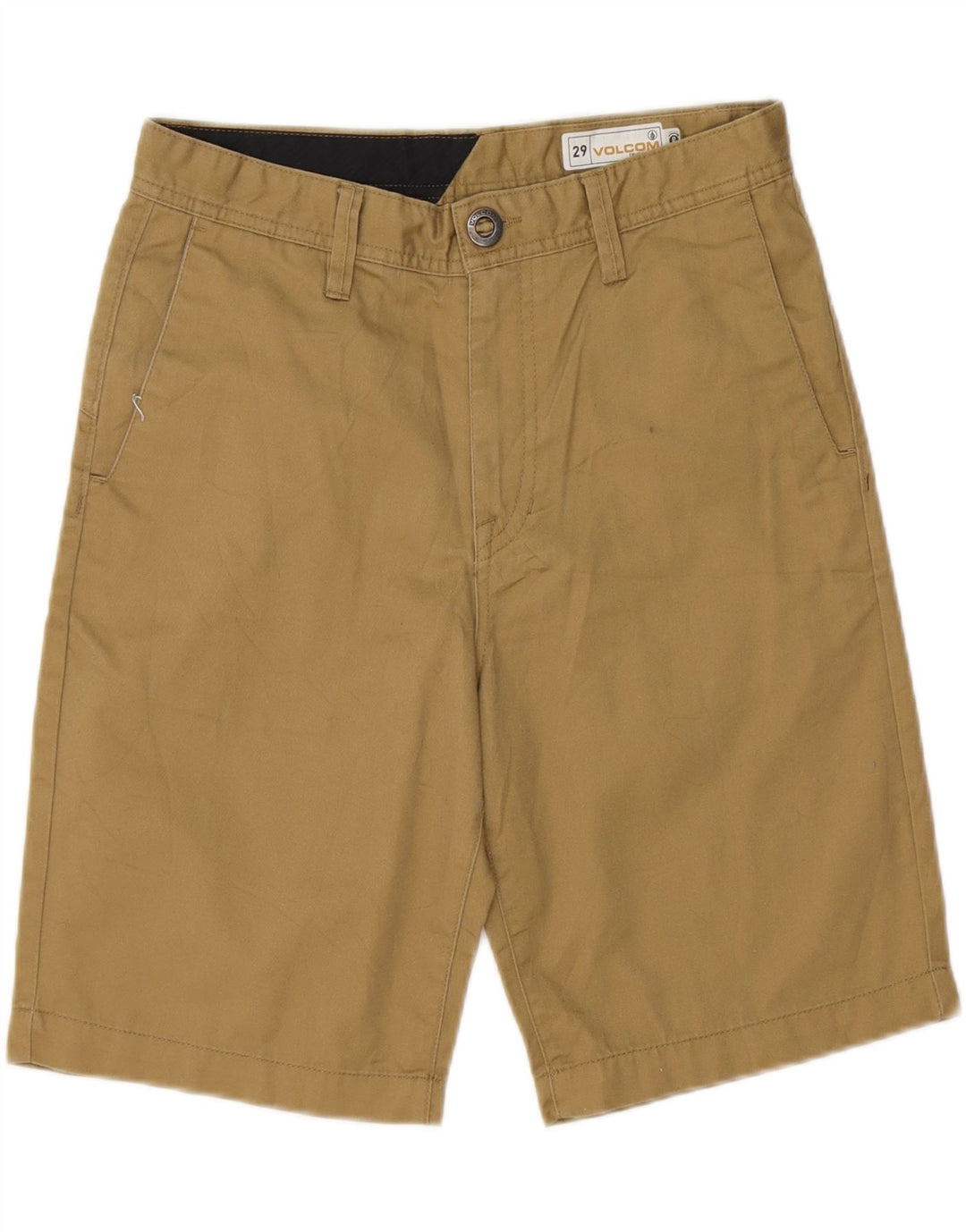 VOLCOM Mens Chino Shorts W29 Small  Khaki Polyester Vintage Volcom and Second-Hand Volcom from Messina Hembry 