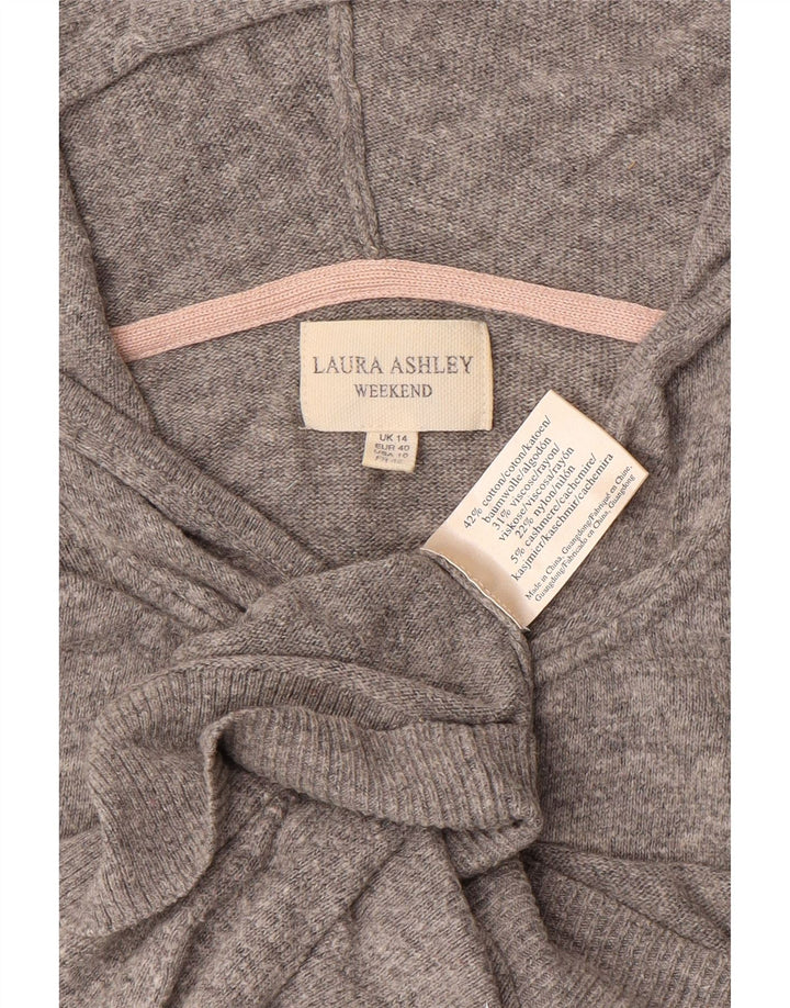 LAURA ASHLEY Damski sweter weekendowy z kapturem, UK 14, duży, szary