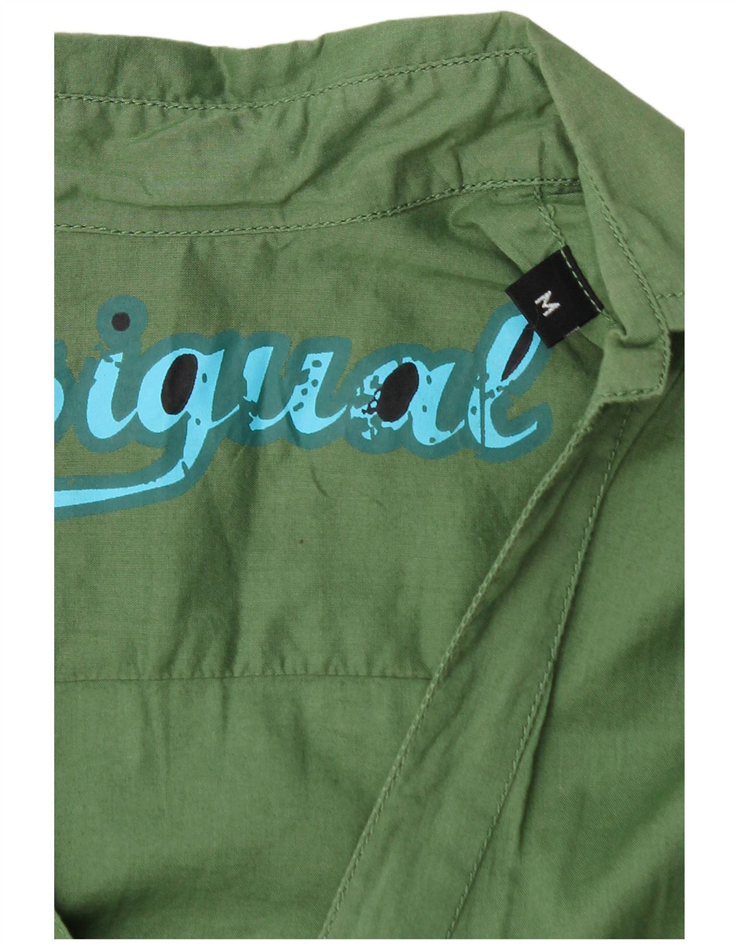 Damska koszula graficzna Desigual UK 12, średnia, zielona, bawełniana w kwiaty