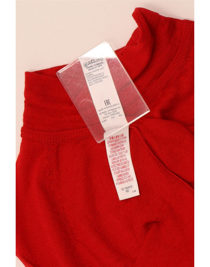 MARKS & SPENCER Damski sweter z golfem UK 12, średni czerwony