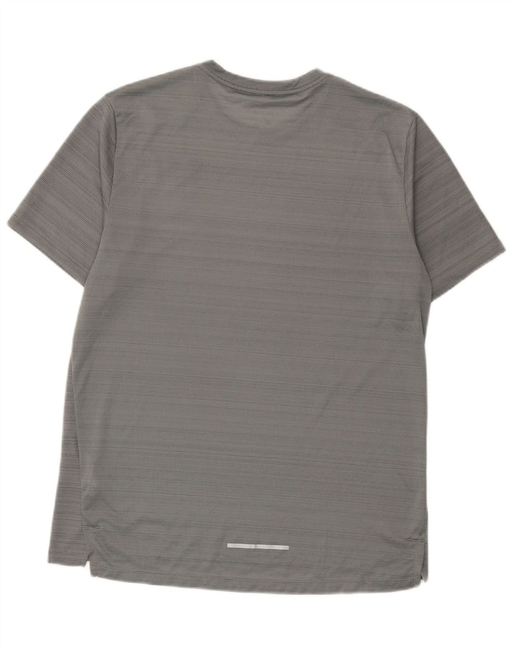 Męski T-shirt Nike Dri Fit Top, średni szary, poliester w prążki