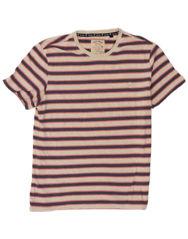 T-shirt męski Fat Face, duży, bawełniany w szare paski