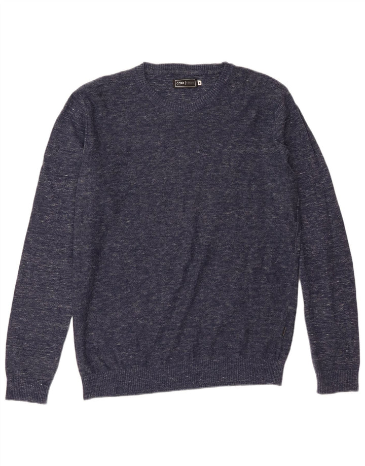 Męski sweter Jack & Jones z okrągłym dekoltem, średni granatowy, bawełniany nakrapiany
