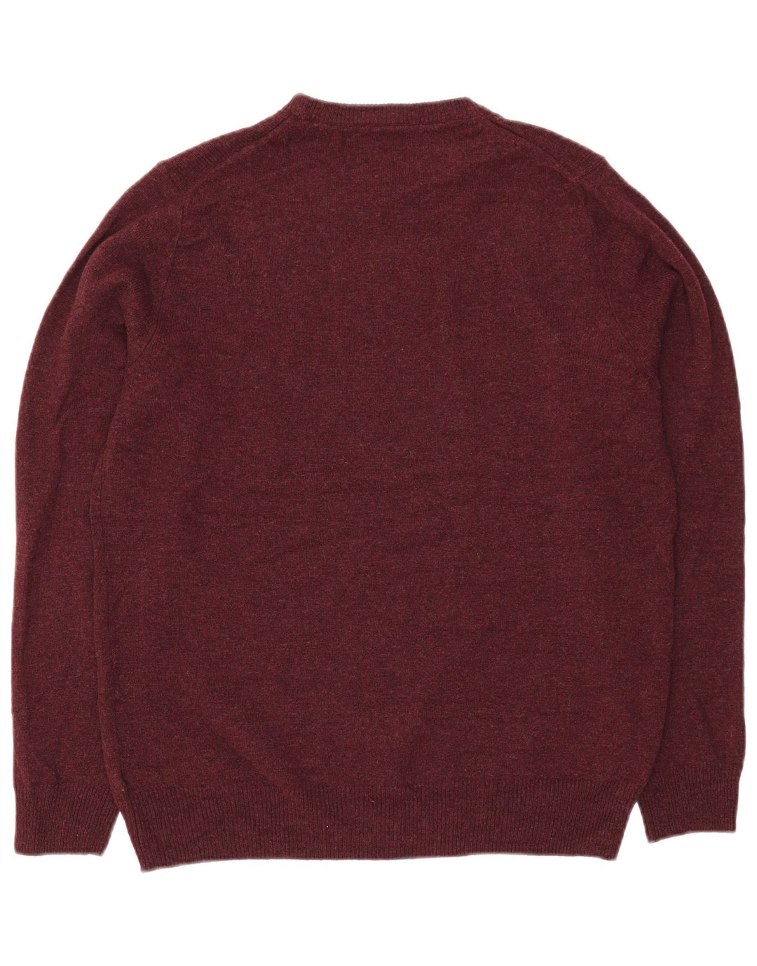 Marks & Spencer Męski sweter z okrągłym dekoltem, duży, bordowy, wełniany