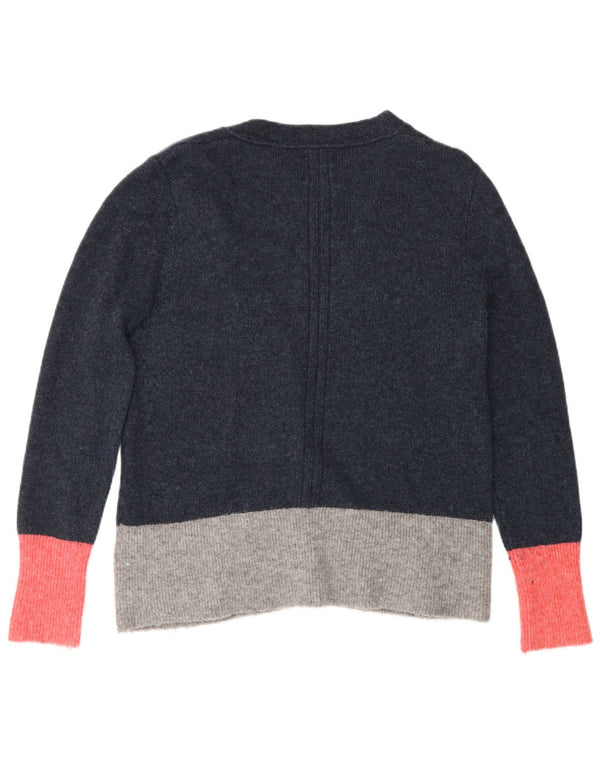Damski sweter rozpinany White Stuff UK 14, duży niebieski nylon z blokami kolorów
