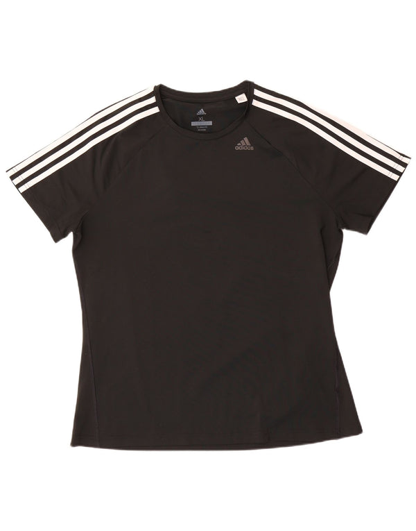 Damska koszulka ADIDAS Climalite Top UK 20/22 XL Czarny poliester