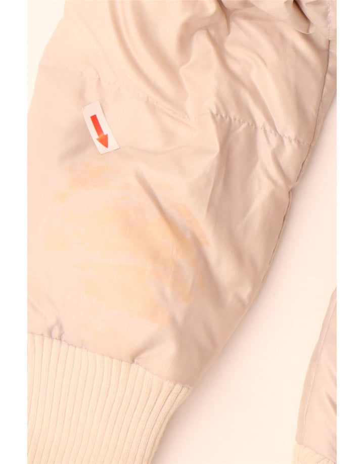 Damska wyściełana kurtka Adidas UK 12 Średni Beżowy Nylon