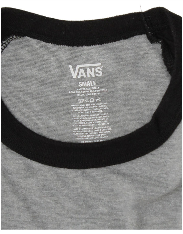 Męski top z grafiką Vans z rękawem 3/4, mały, szary, bawełniany