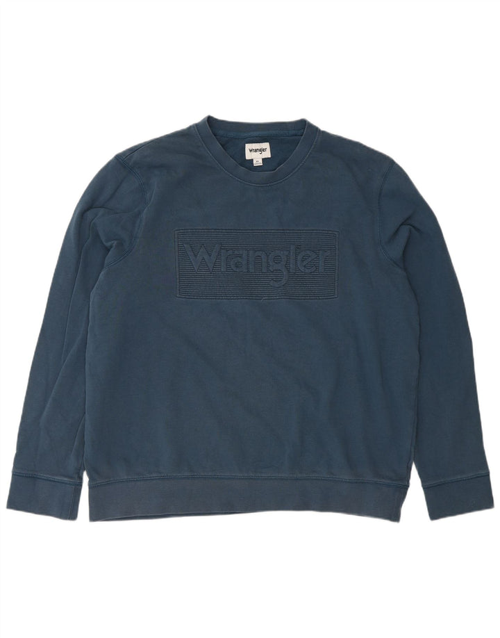 Męska bluza z grafiką WRANGLER XL, niebieska, bawełniana