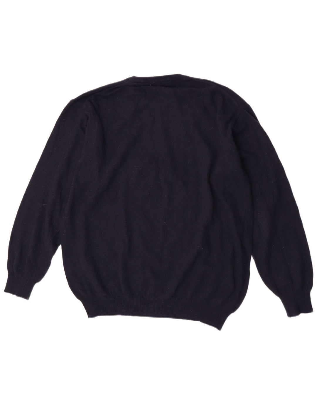 Zara Męski sweter z okrągłym dekoltem XL, granatowy, wełniany
