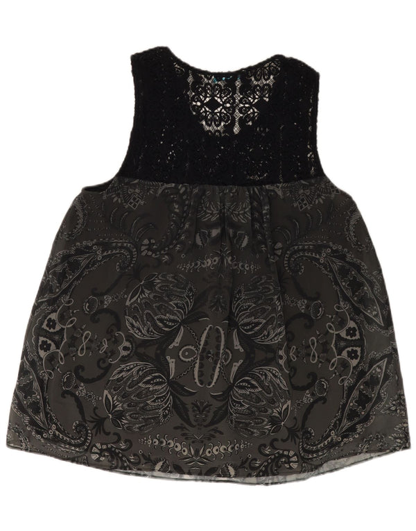 Damska bluzka bez rękawów DESIGUAL z grafiką, UK 18 XL, szara Paisley