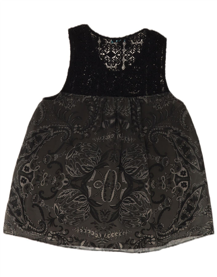 Damska bluzka bez rękawów DESIGUAL z grafiką, UK 18 XL, szara Paisley