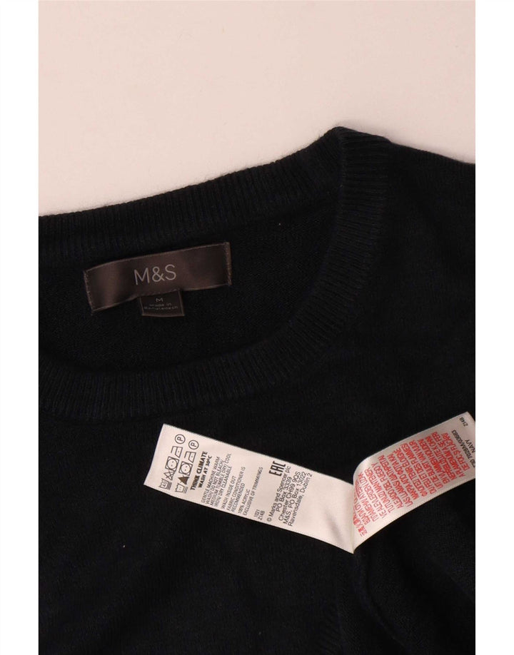 Marks & Spencer Męski sweter z okrągłym dekoltem, średni granatowy akryl