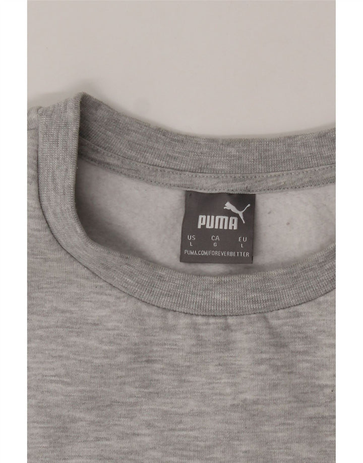 PUMA Mens Graphic Sweatshirt Jumper Large Grey Cotton Vintage Puma and Second-Hand Puma from Messina Hembry 