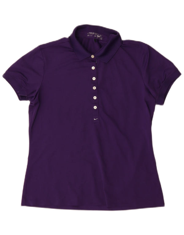 Damska koszulka polo Nike Dri Fit UK 12/14, średni fiolet, poliester