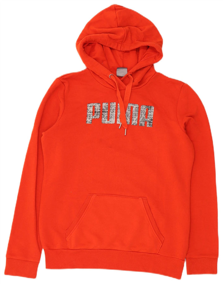 Damska bluza z kapturem Puma z grafiką UK 12, średni czerwony poliester