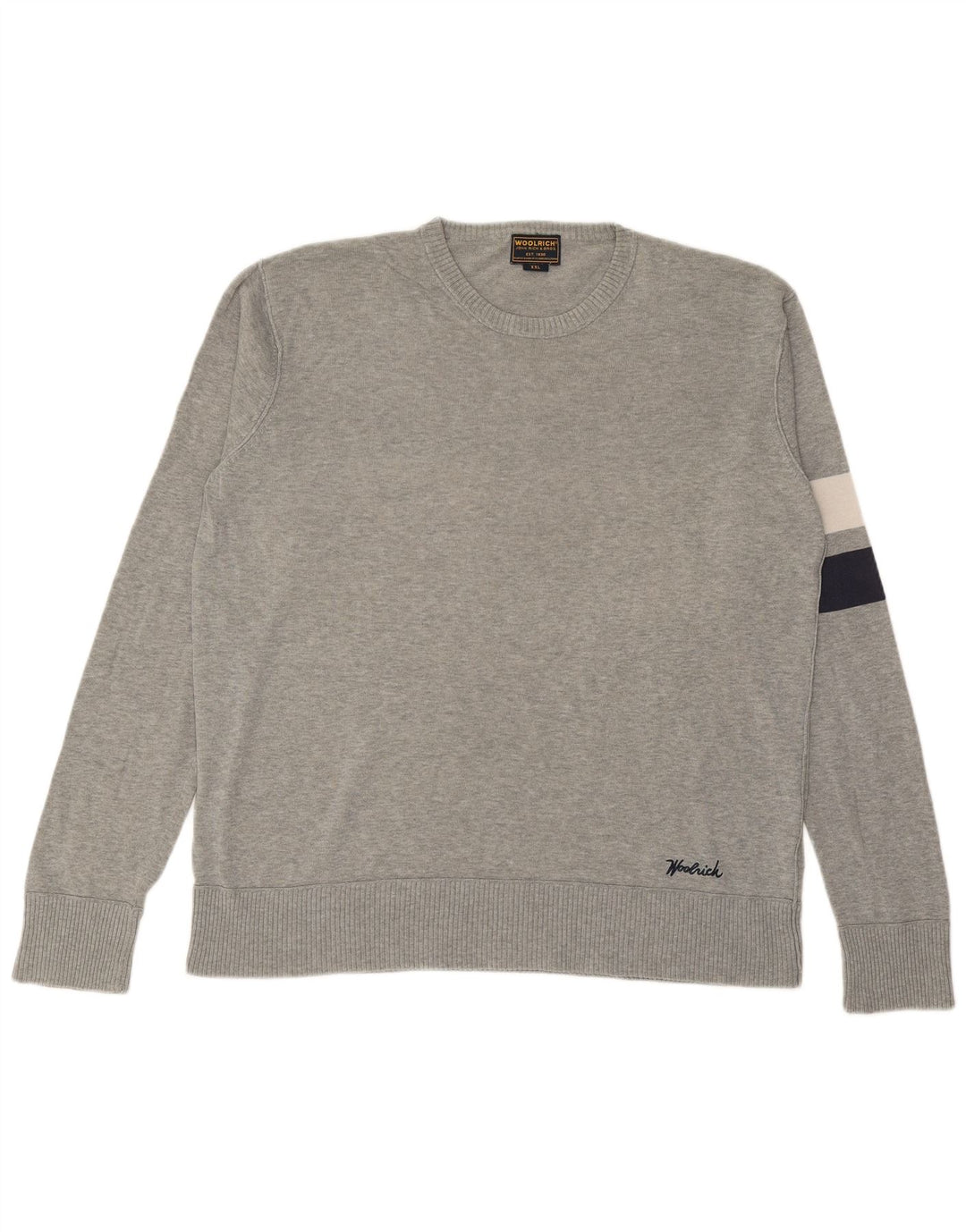 WOOLRICH Męski sweter z okrągłym dekoltem 2XL Szary
