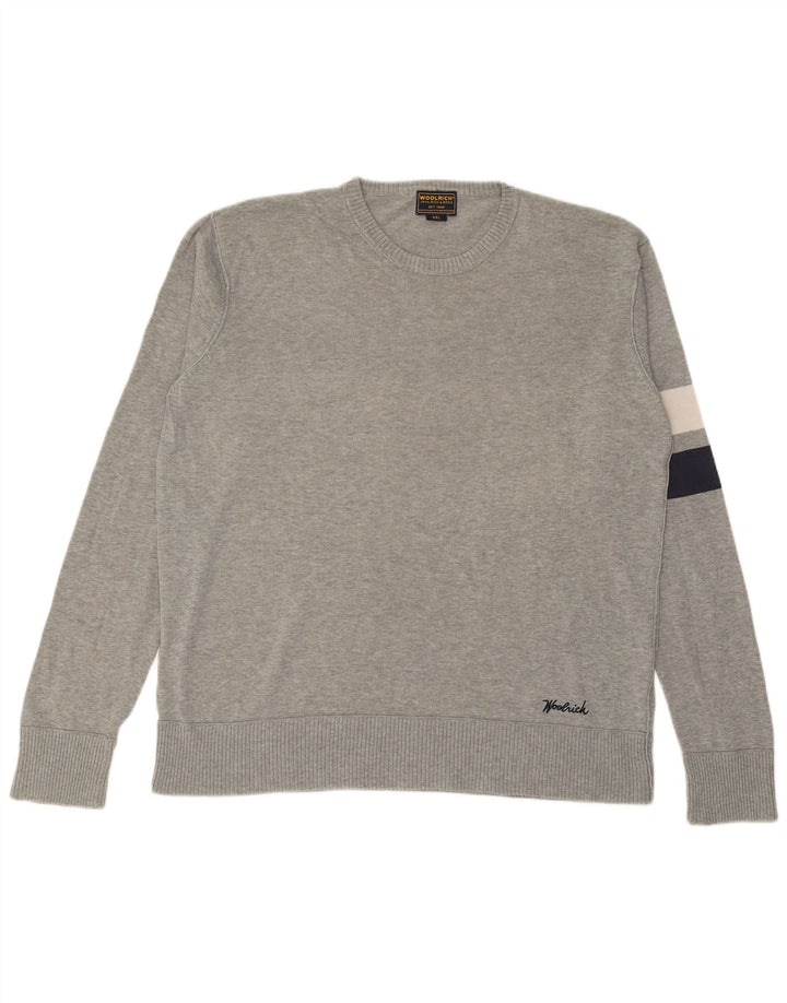 WOOLRICH Męski sweter z okrągłym dekoltem 2XL Szary