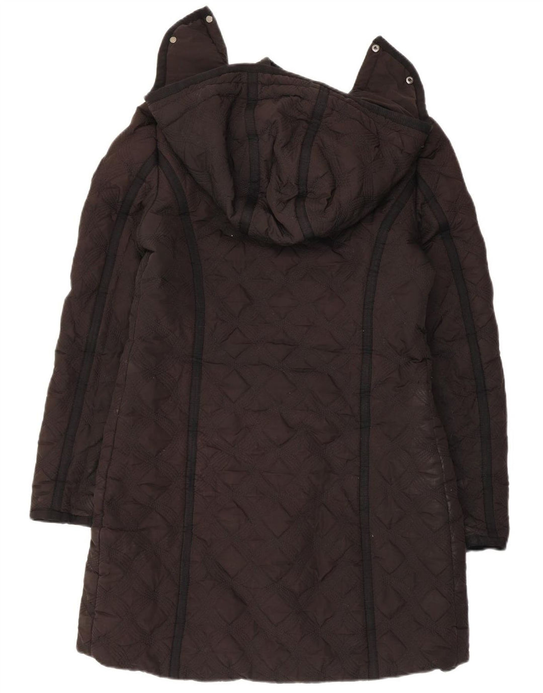 Desigual damski pikowany płaszcz z kapturem i ociepleniem EU 44 XL, czarny poliester
