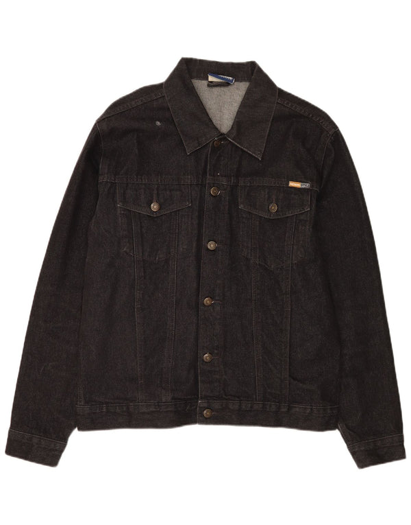 Denim Style Mens Denim Jacket UK 42 XL Black Cotton
