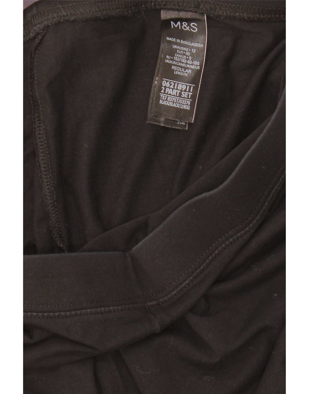 Legginsy damskie Marks & Spencer UK 12, średnie, czarne, bawełniane