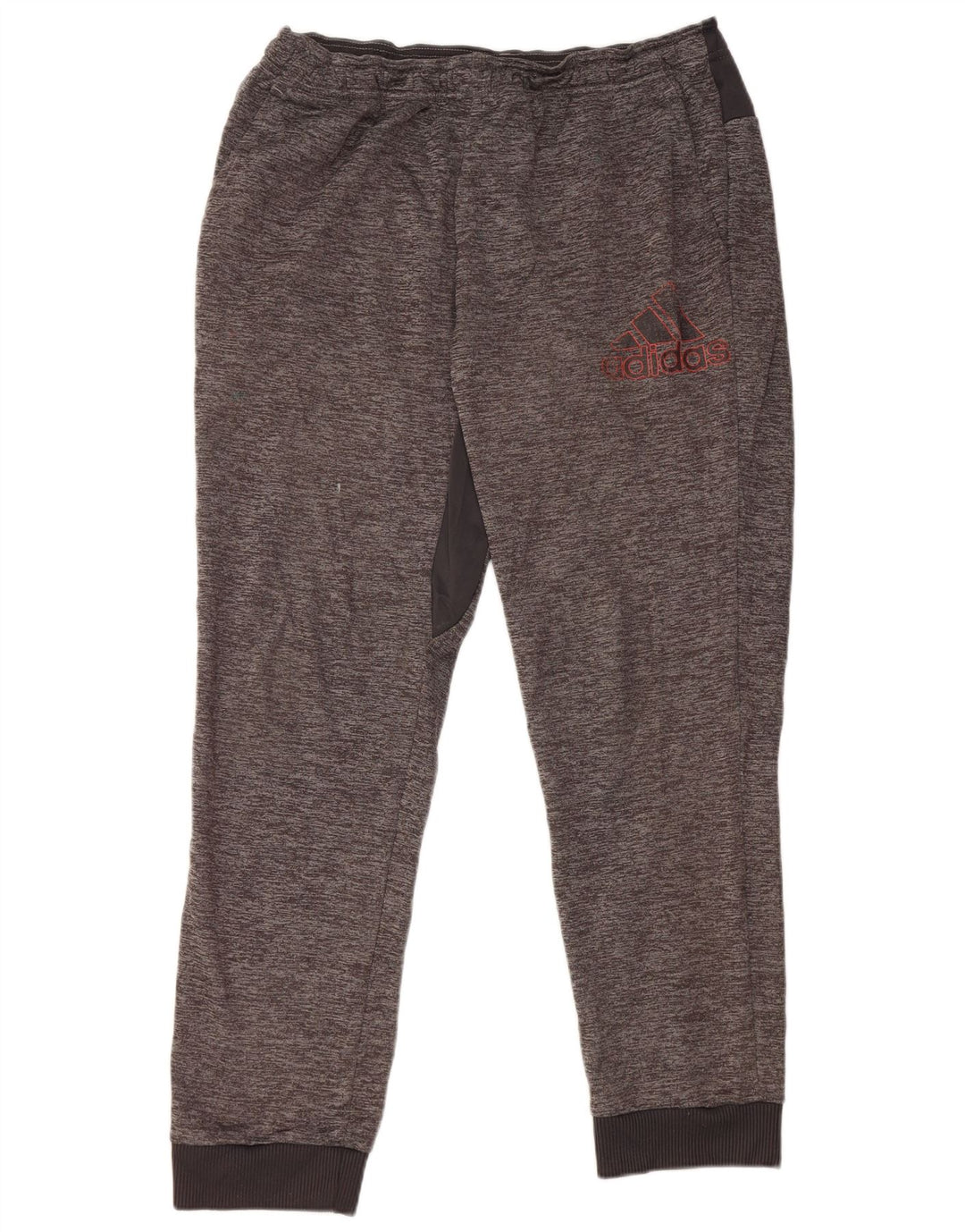 Męskie spodnie dresowe Adidas, duże, szare, nakrapiane