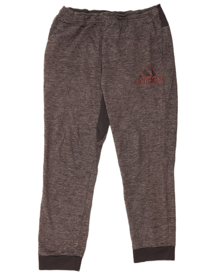 Męskie spodnie dresowe Adidas, duże, szare, nakrapiane