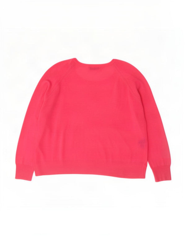 Zara Womens Oversized Boat Neck Jumper Sweater UK 16 Large Pink Viscose