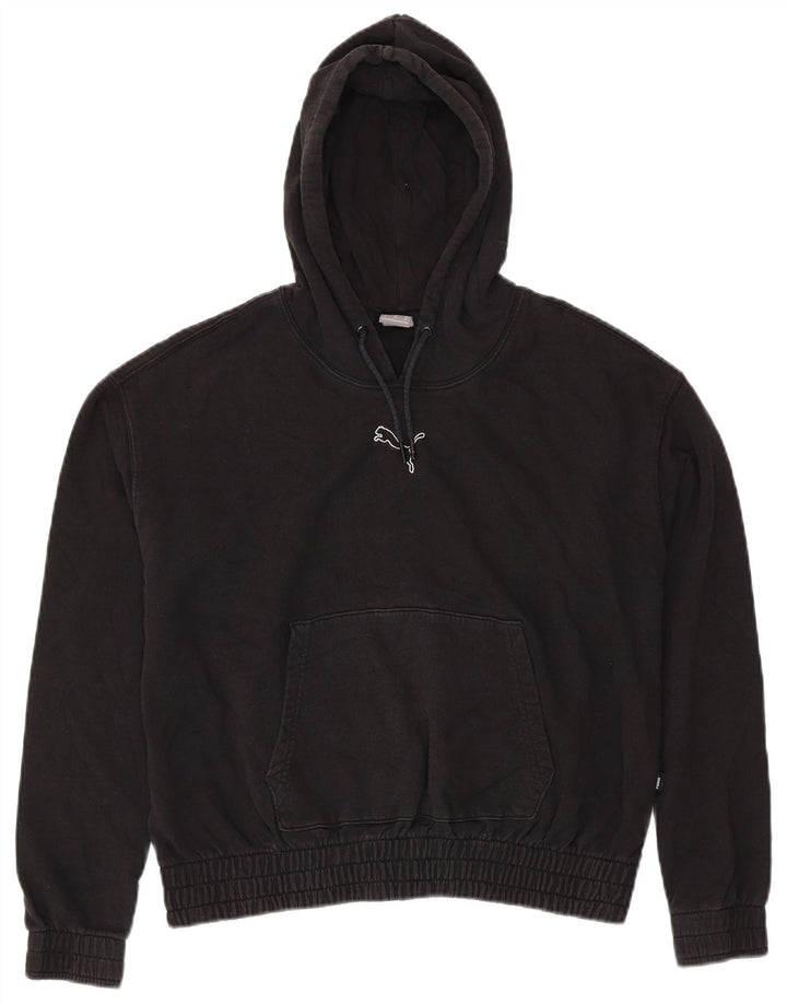 Damski sweter oversize z kapturem PUMA UK 14, średni czarny, bawełniany