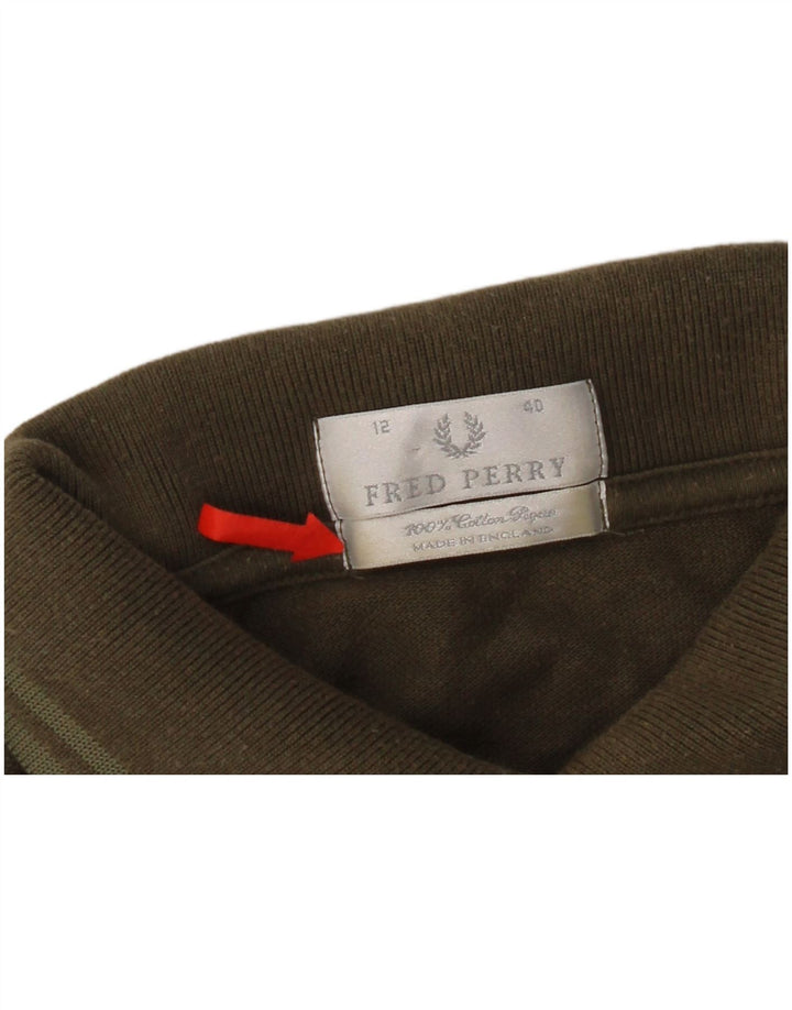 Damska koszulka polo Fred Perry UK 12, średnia bawełna khaki