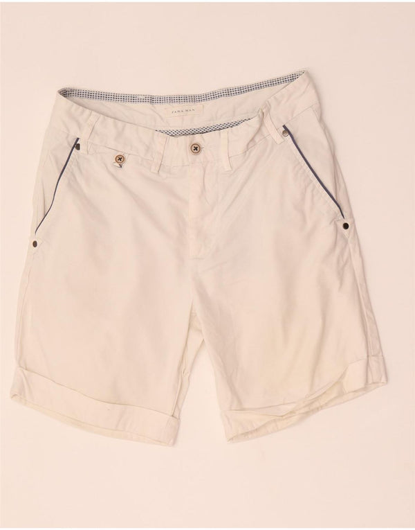 Zara Męskie spodenki chino EU 38 Small W30 Biała bawełna