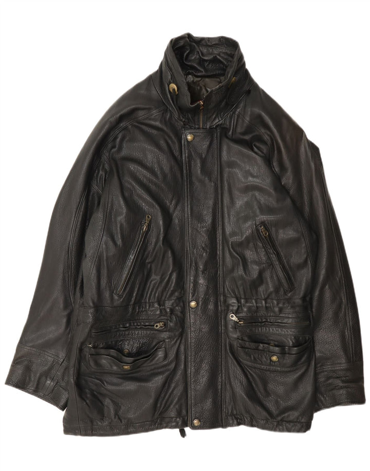 Męska kurtka skórzana Pierre Cardin UK 42 XL czarna