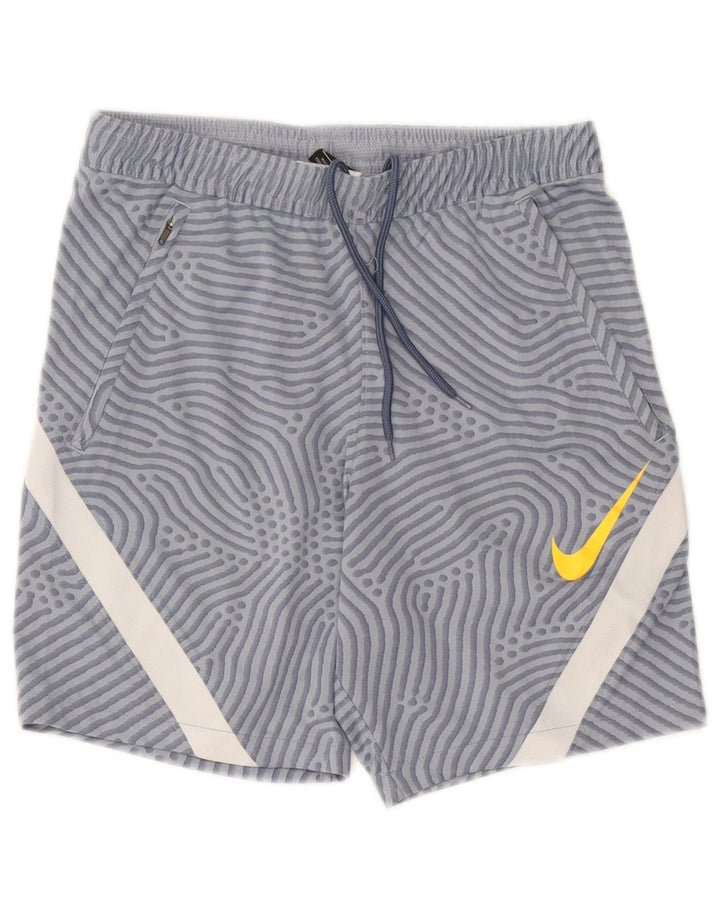 Męskie spodenki sportowe Nike Dri Fit z abstrakcyjnym wzorem, małe, niebieskie, z blokami kolorów