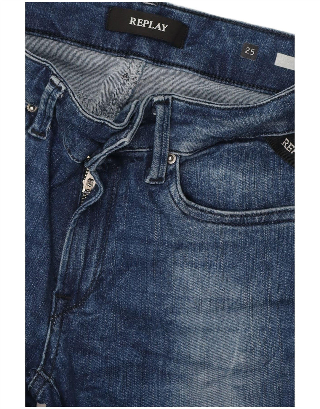 Damskie jeansy Skinny REPLAY W25 L29 granatowe