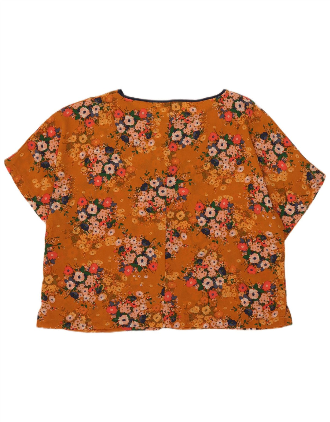 Marks & Spencer Damska bluzka oversize UK 18 XL Pomarańczowa w kwiaty