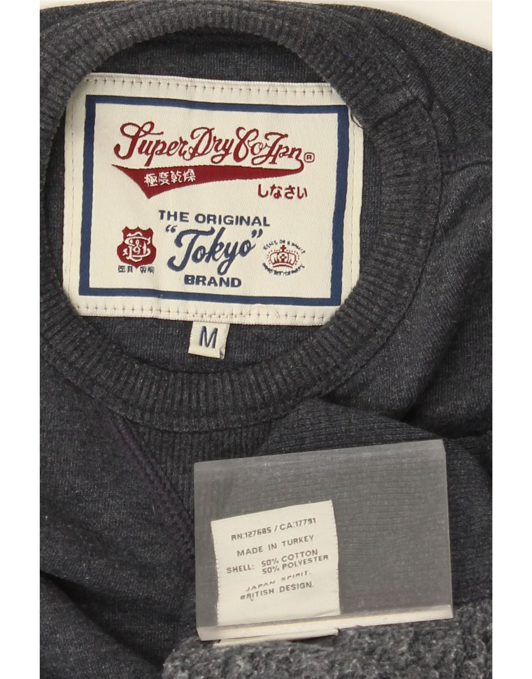 SUPERDRY Męski sweterek bluzowy, średni granatowy, bawełniany